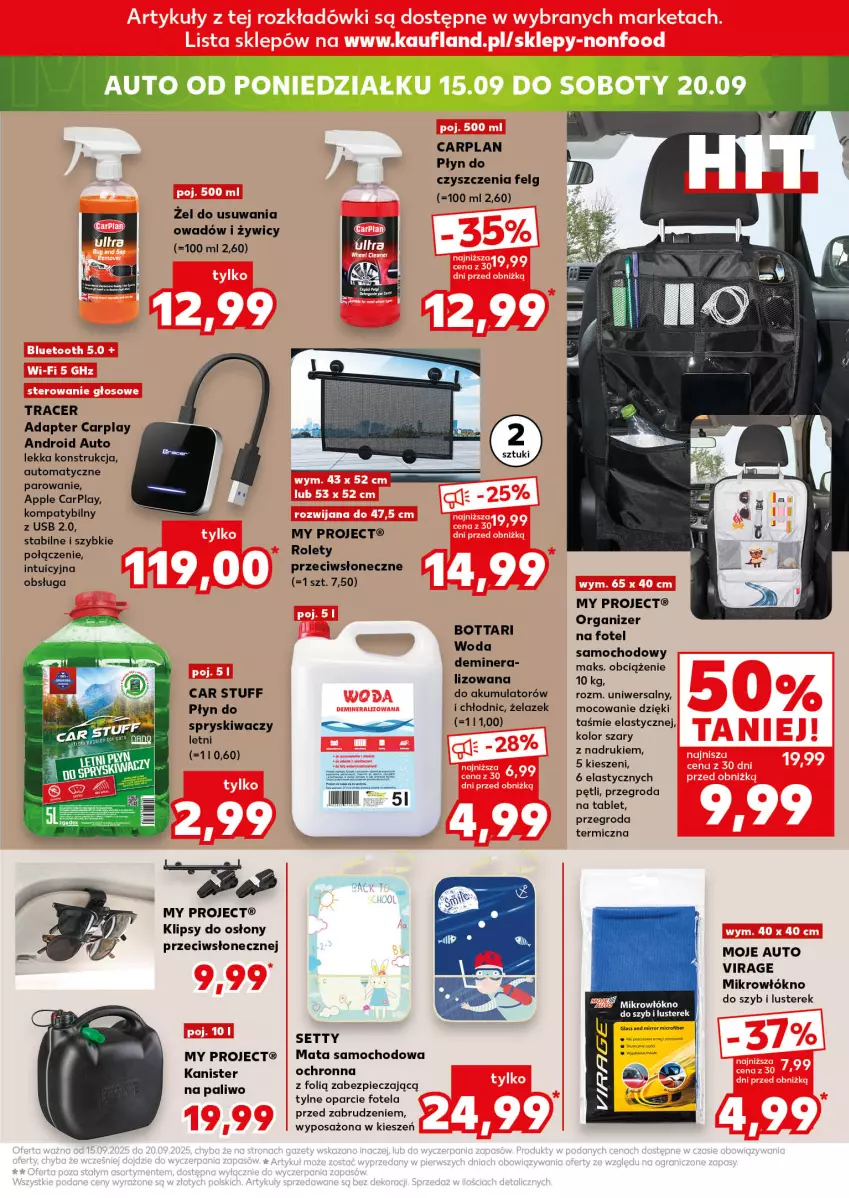 Gazetka promocyjna Kaufland - Kaufland - ważna 11.09 do 17.09.2025 - strona 27 - produkty: Acer, Akumulator, Fotel, LG, Mata samochodowa, Organizer, Piec, Tablet, Woda
