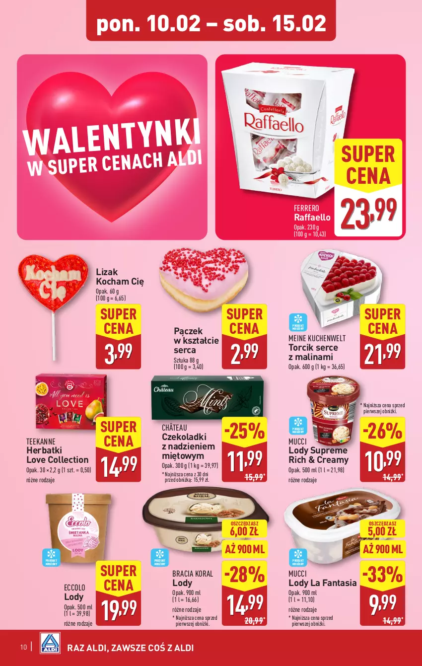 Gazetka promocyjna Aldi - Pełna oferta - ważna 10.02 do 15.02.2025 - strona 10 - produkty: Fa, Fanta, Ferrero, Koc, Lody, Pączek, Raffaello, Ser, Teekanne