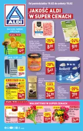 Gazetka promocyjna Aldi - Pełna oferta - Gazetka - ważna od 15.02 do 15.02.2025 - strona 1 - produkty: Mięso mielone z szynki, Mięso mielone, Kawa rozpuszczalna, Top, Ser, Hofburger, Papier, Tulipan, Mięsne specjały, Dallmayr, Kawa, Pomarańcze, Dres, Konfitura, Ręcznik, Rolki, Burger, Bukiet, Spodnie, Gouda, Ręczniki papierowe, Spodnie dresowe, Masło, Merci, Mięso, Fa