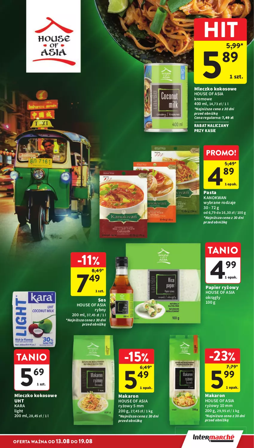 Gazetka promocyjna Intermarche - Gazetka promocyjna - ważna 13.08 do 19.08.2026 - strona 33 - produkty: House of Asia, Kokos, Makaron, Mleczko, Papier, Papier ryżowy, Ryż, Sos