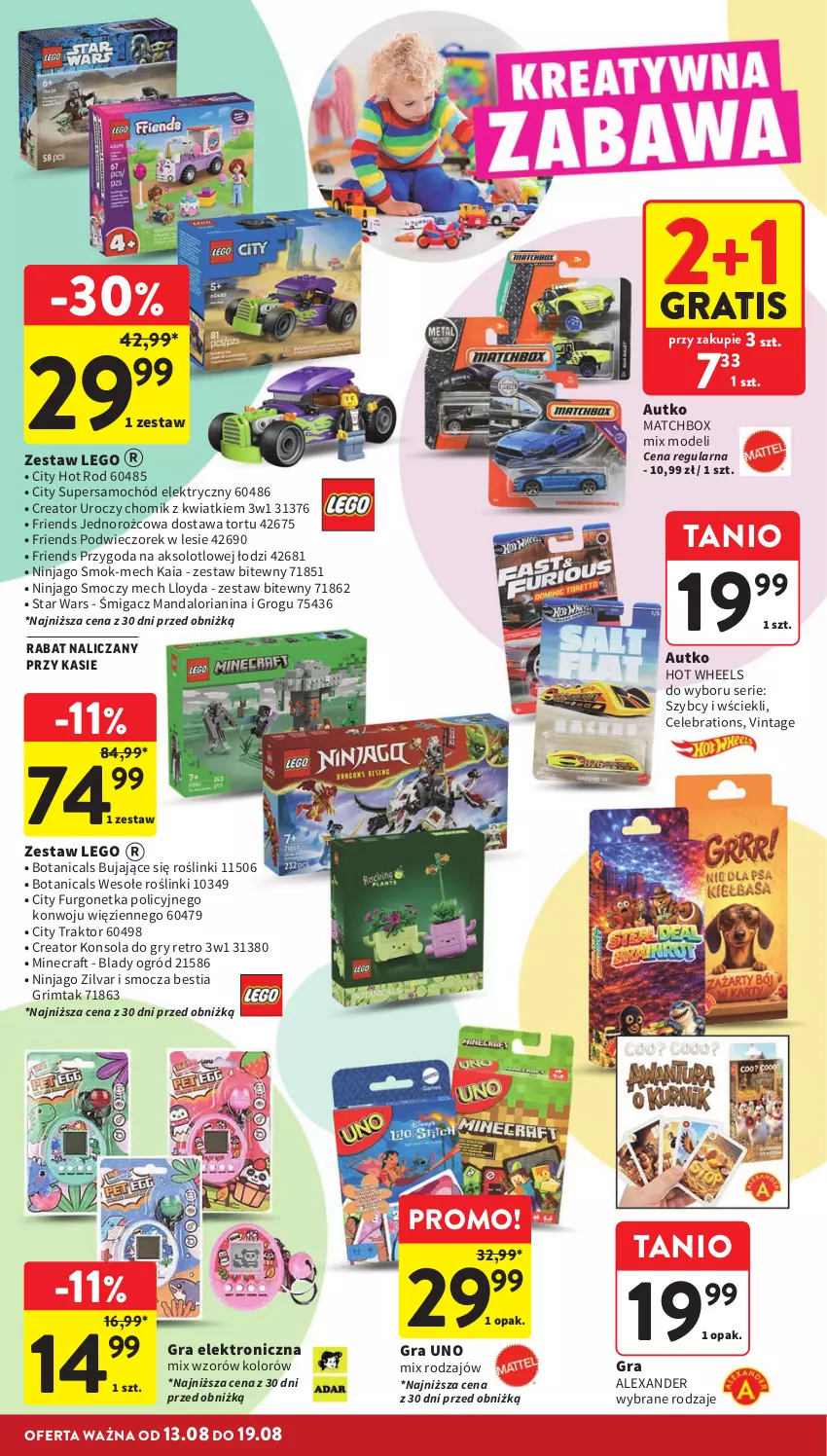 Gazetka promocyjna Intermarche - Gazetka promocyjna - ważna 13.08 do 19.08.2026 - strona 40 - produkty: Gra, Gry, Hot Wheels, Konsola, LEGO, Loyd, Minecraft, Ogród, Samochód, Ser, Star Wars, Traktor, Urgo