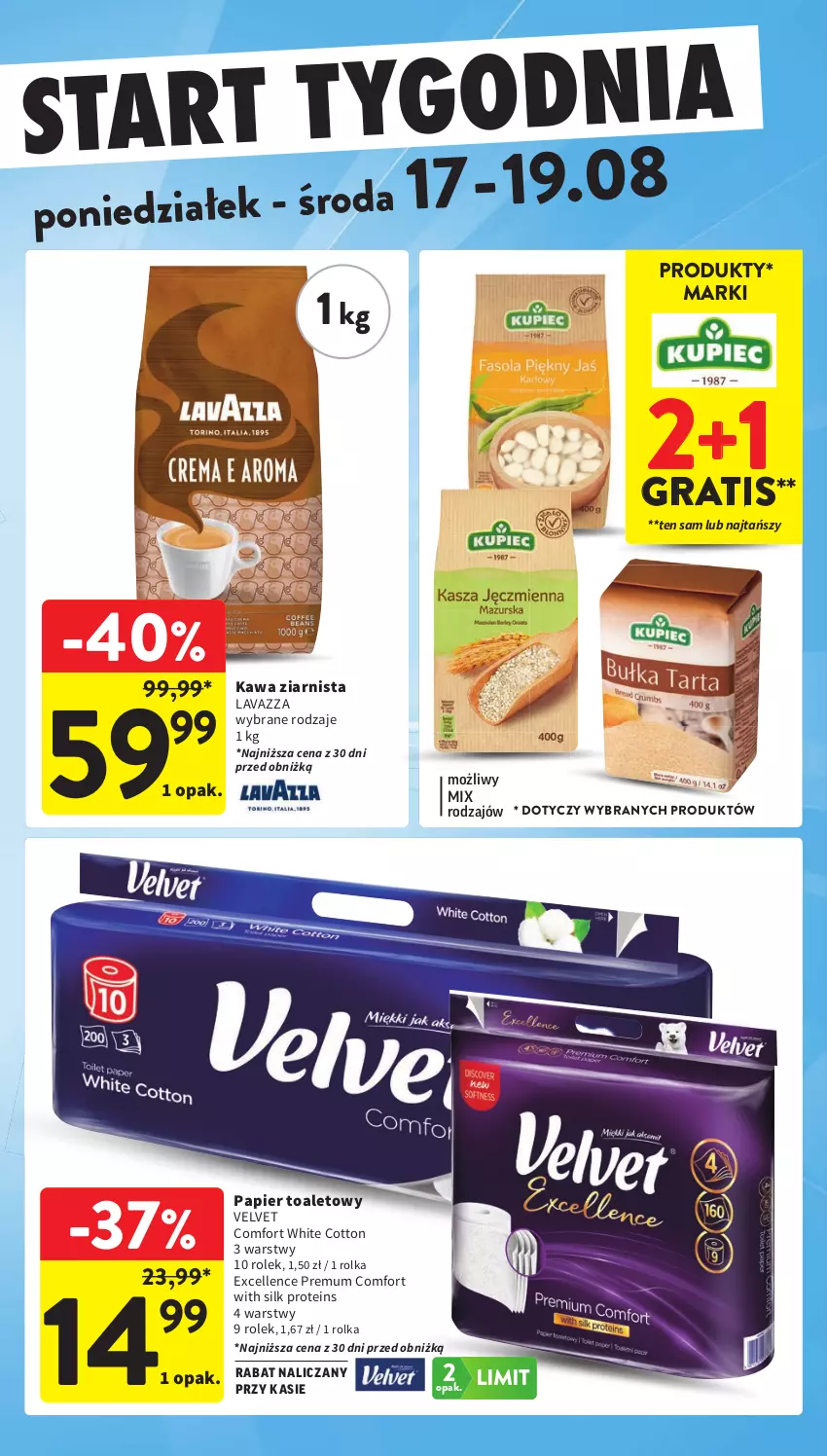 Gazetka promocyjna Intermarche - Gazetka promocyjna - ważna 13.08 do 19.08.2026 - strona 43 - produkty: Gra, Kawa, Kawa ziarnista, Lavazza, Papier, Papier toaletowy, Velvet