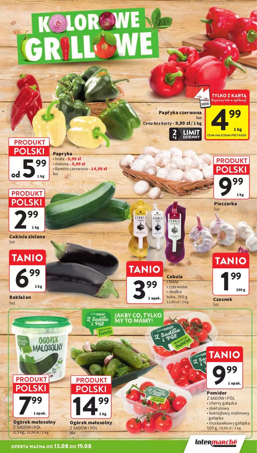 Gazetka promocyjna Intermarche - Gazetka promocyjna - ważna 13.08 do 19.08.2026 - strona 9 - produkty: Cebula, Czosnek, Ogórek, Papryka, Papryka czerwona, Piec, Pieczarka