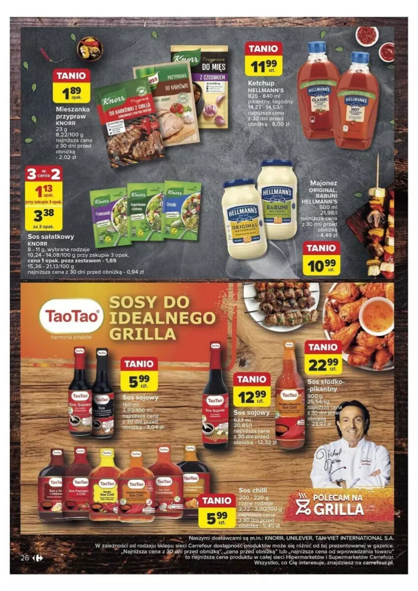 Gazetka promocyjna Carrefour - ważna 22.04 do 04.05.2024 - strona 19 - produkty: Grill, Knorr, Majonez, Sałat, Sos, Sos sojowy