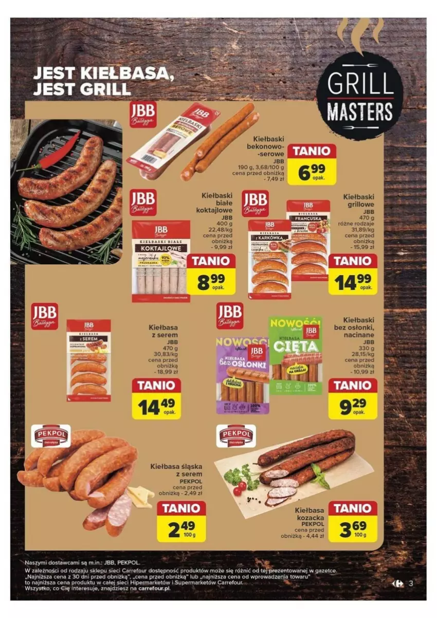 Gazetka promocyjna Carrefour - ważna 22.04 do 04.05.2024 - strona 23 - produkty: Kiełbasa, Pekpol, Sos