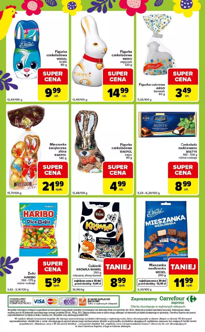 Gazetka promocyjna Carrefour - Gazetka Express - ważna 31.03 do 04.04.2026 - strona 8 - produkty: Cukier, Cukierki, Czekolada, Haribo, Królik, Merci, Stek, Wawel