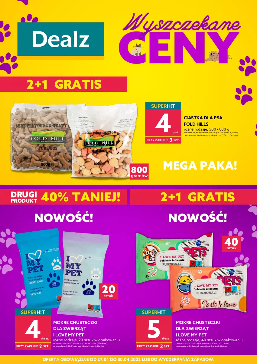 Gazetka promocyjna Dealz - NOWA OFERTAWyszczekane ceny - ważna 27.04 do 30.04.2022 - strona 1 - produkty: Chusteczki, Ciastka, Gra