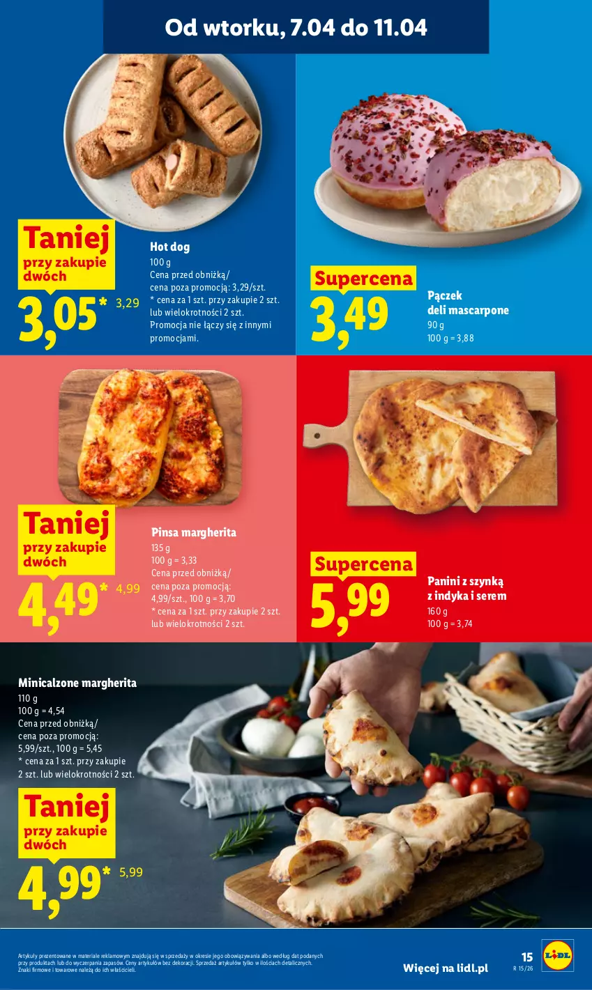 Gazetka promocyjna Lidl - Gazetka ważna od 7.04 do 8.04 - ważna 07.04 do 08.04.2026 - strona 15 - produkty: Hot dog, Mascarpone, Pączek, Ser