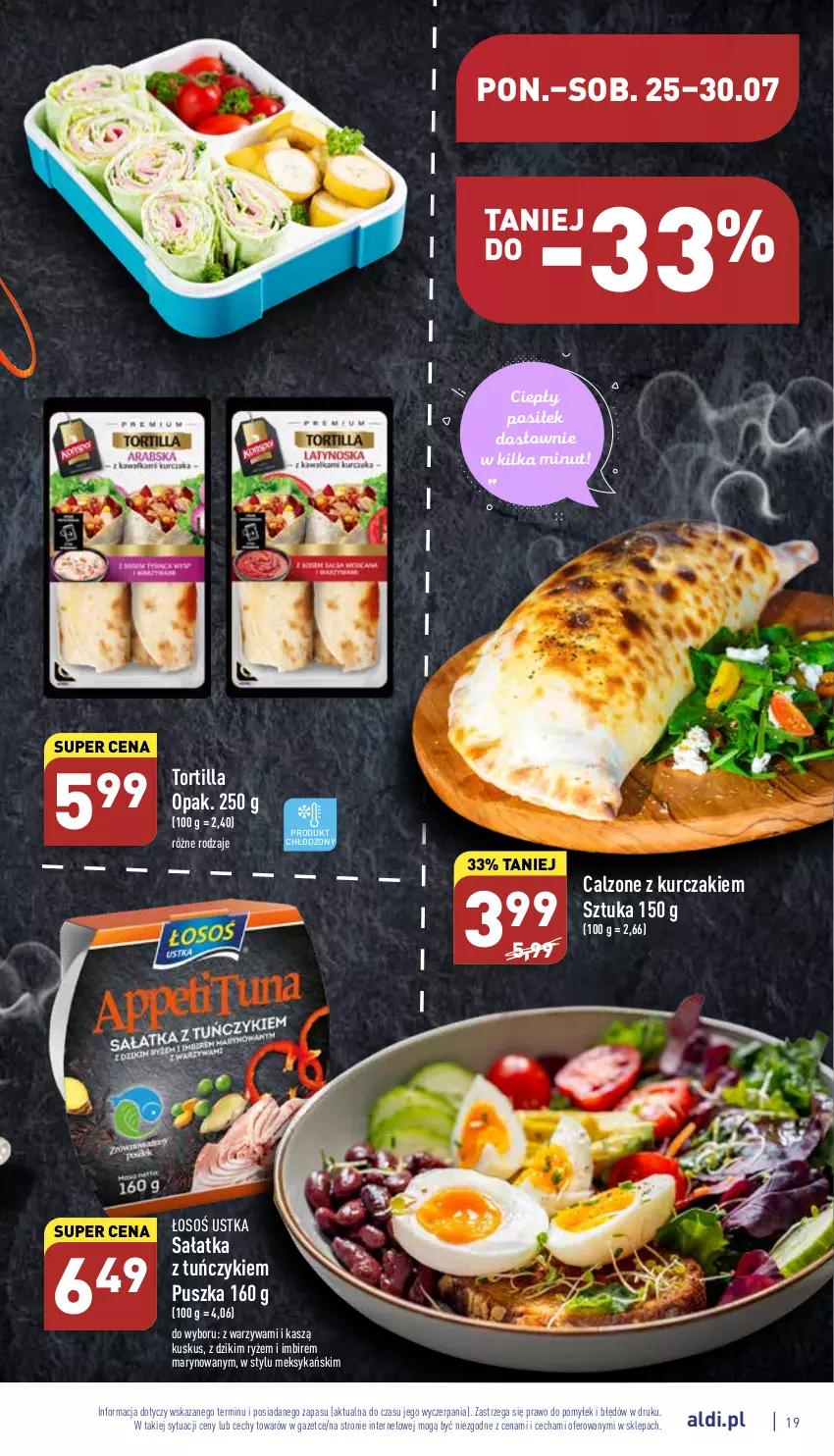 Gazetka promocyjna Aldi - Katalog spożywczy - ważna 25.07 do 30.07.2022 - strona 19 - produkty: Imbir, Kurczak, Kuskus, Ryż, Sałat, Sałatka, Tortilla, Tuńczyk, Warzywa