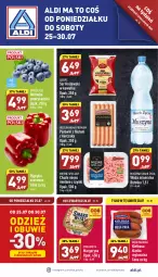 Gazetka promocyjna Aldi - Katalog spożywczy - Gazetka - ważna od 30.07 do 30.07.2022 - strona 1 - produkty: Kurczak, Mięso mielone z szynki, Mięso mielone, Ser, Mus, Gra, Smakowita, Borówka, Borówka amerykańska, Królewski, Papryka czerwona, Parówki, Papryka, Mięsne specjały, Kawa, Margaryna, Obuwie, Szyna, Woda mineralna, Woda, Kiełbasa, Mięso, Kiełbasa śląska, Fa