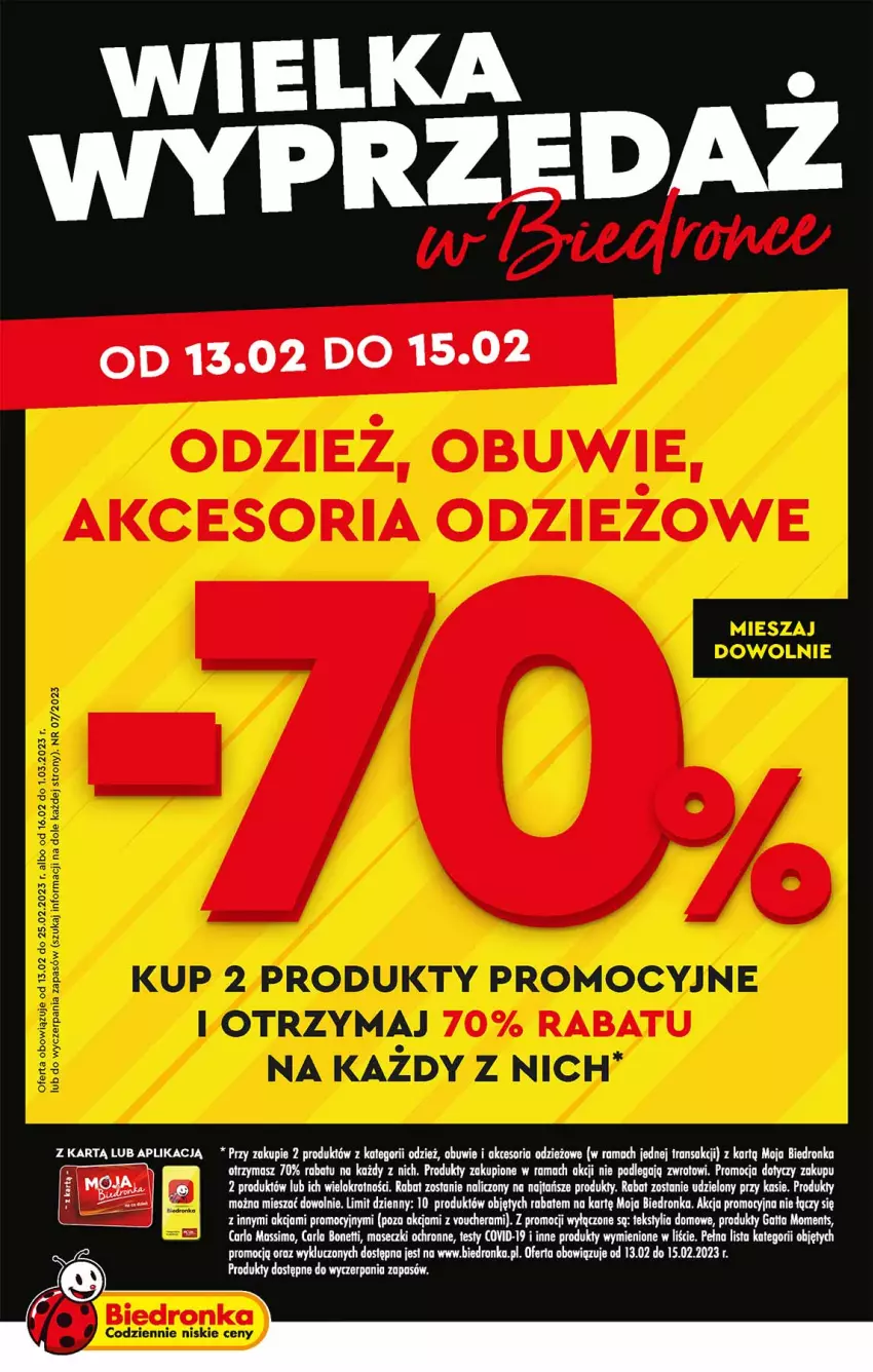 Gazetka promocyjna Biedronka - Okazje tygodnia - ważna 13.02 do 15.02.2023 - strona 1 - produkty: Gatta, Moments, Obuwie, Rama, Tran