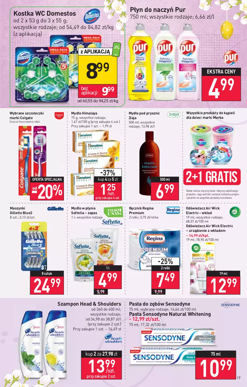 Gazetka promocyjna Stokrotka - Supermarket - ważna 31.03 do 06.04.2022 - strona 17 - produkty: Air Wick, Colgate, Domestos, Dzieci, Gillette, Gin, Gra, Himalaya, LG, Mydło, Mydło w płynie, Pasta do zębów, Por, Pur, Ręcznik, Rolki, Sensodyne, Szampon, Ziaja