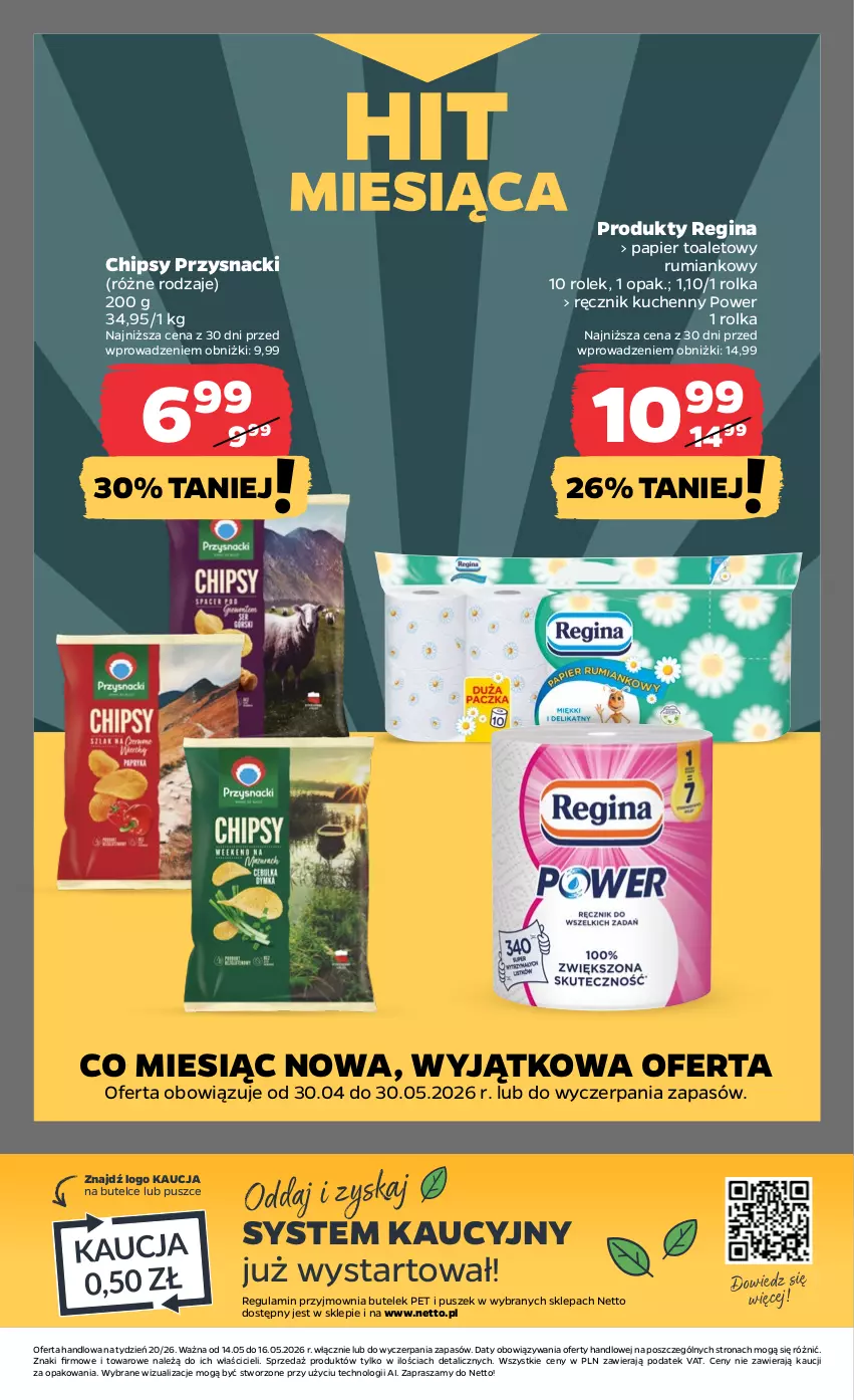 Gazetka promocyjna Netto - Od Czwartku - ważna 14.05 do 16.05.2026 - strona 18 - produkty: Chipsy, Gin, Papier, Papier toaletowy, Przysnacki, Ręcznik, Ręcznik kuchenny, Rum