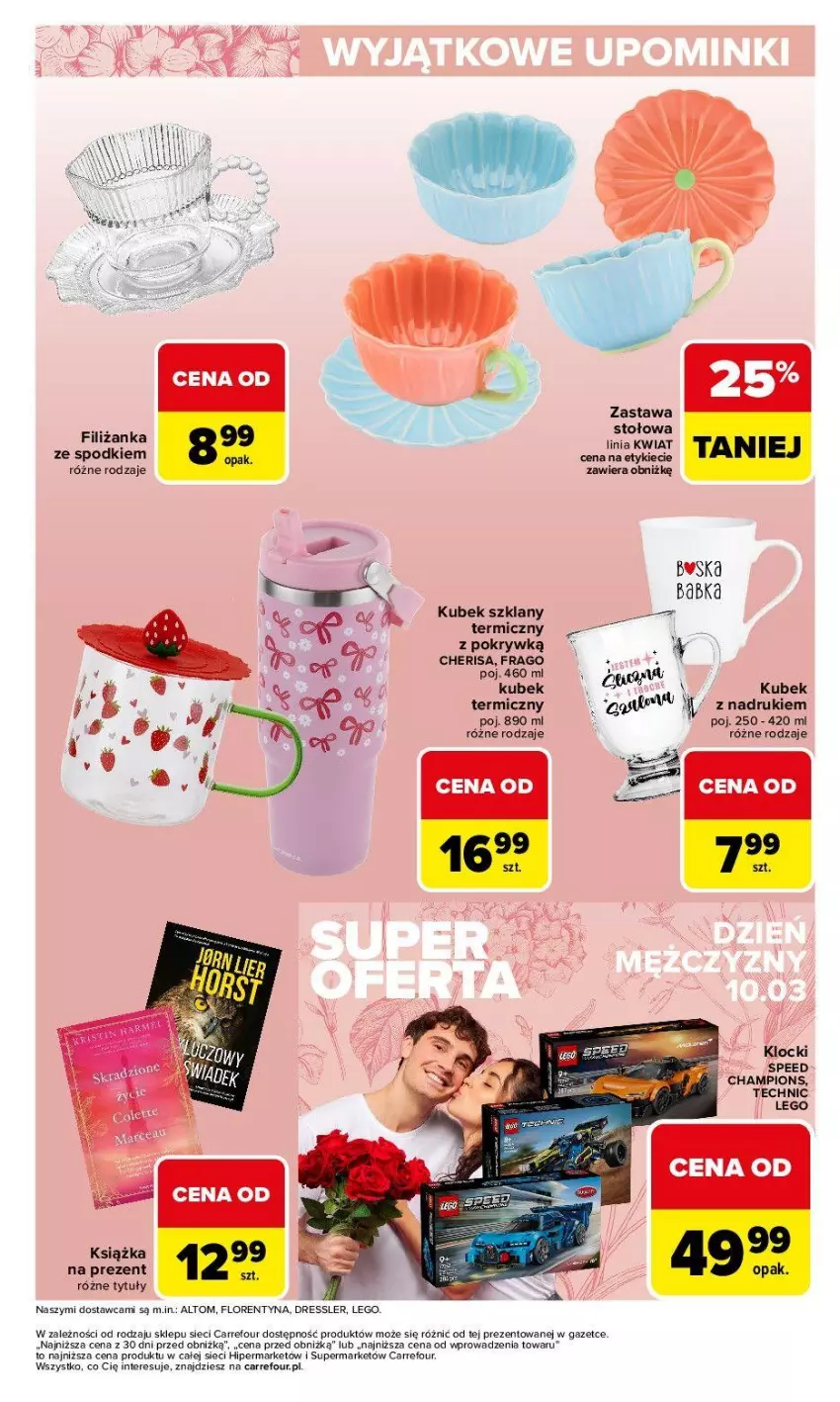 Gazetka promocyjna Carrefour - Gazetka Dzień Kobiet - ważna 02.03 do 07.03.2026 - strona 5 - produkty: Dres, Filiżanka, Klocki, Książka, Kubek, Kubek termiczny, LEGO