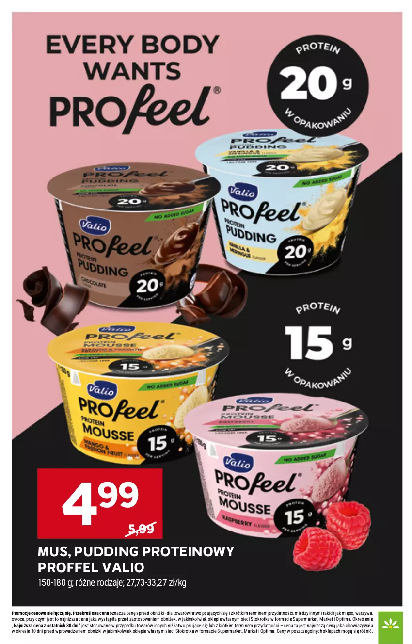 Gazetka promocyjna Stokrotka - Supermarket - ważna 06.08 do 12.08.2026 - strona 22 - produkty: Mięso, Mus, Optima, Owoce, Pudding, Warzywa