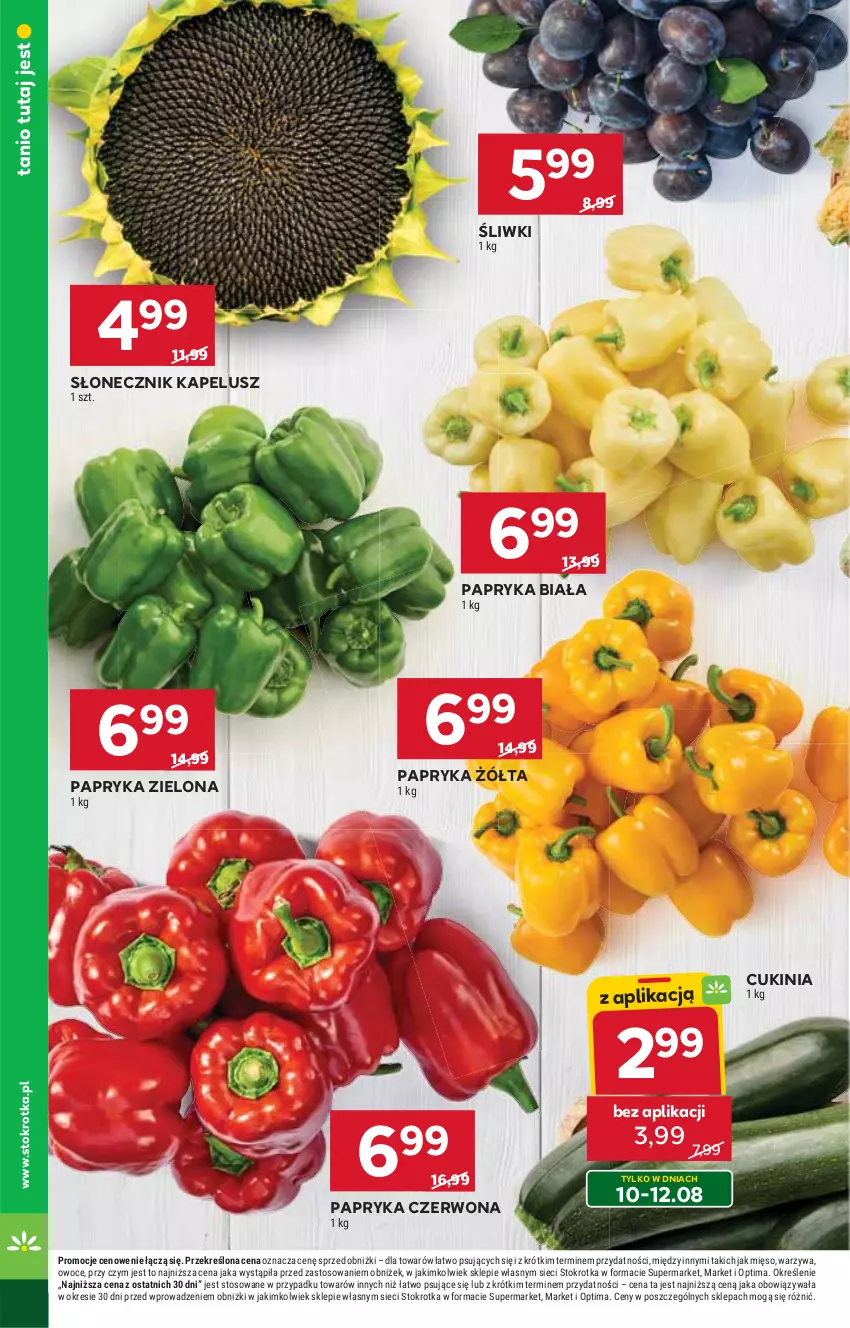 Gazetka promocyjna Stokrotka - Supermarket - ważna 06.08 do 12.08.2026 - strona 8 - produkty: Mięso, Optima, Owoce, Papryka, Papryka biała, Papryka czerwona, Papryka żółta, Warzywa