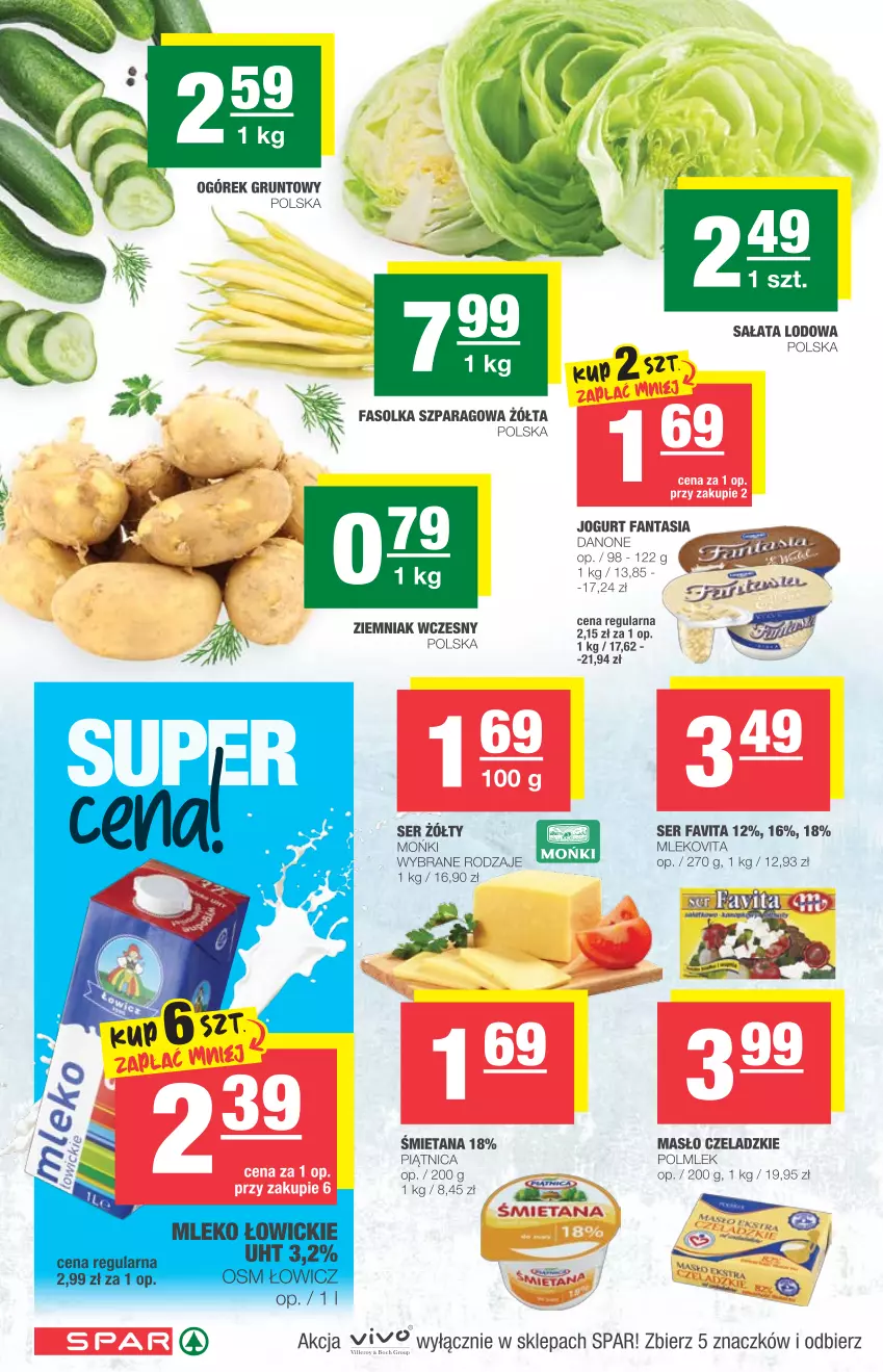 Gazetka promocyjna Spar - Eurospar - ważna 04.08 do 10.08.2021 - strona 2 - produkty: Danone, Fa, Fanta, Favita, Grunt, Jogurt, Masło, Mleko, Mlekovita, Ogórek, Piątnica, POLMLEK, Sałat, Sałata lodowa, Ser