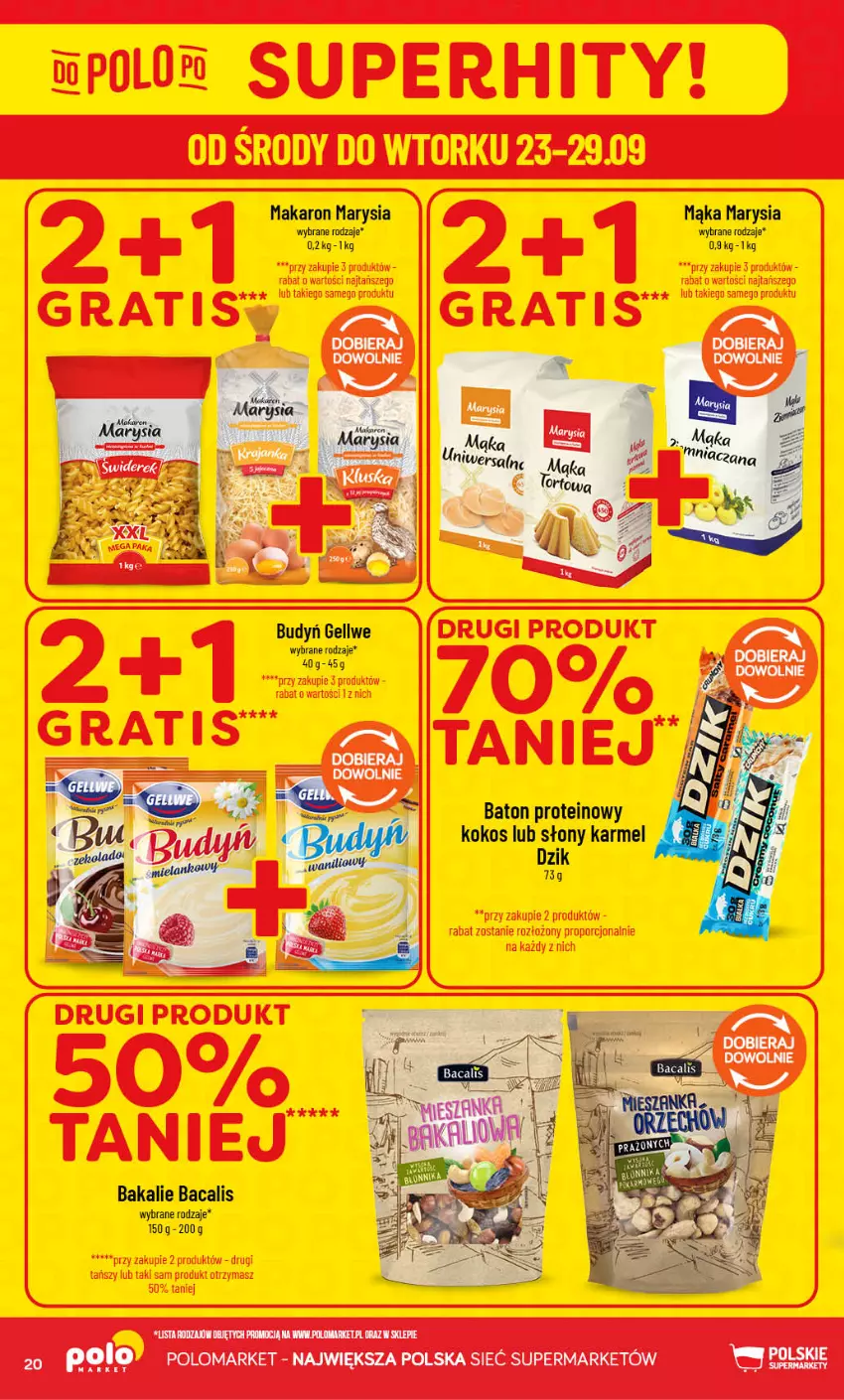 Gazetka promocyjna PoloMarket - Gazetka POLOmarket - ważna 23.09 do 29.09.2026 - strona 20 - produkty: Baton, Budyń, Kokos, Mąka, Makaron