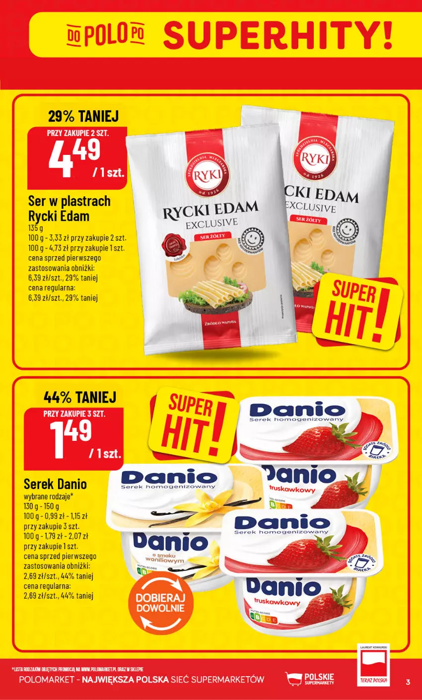 Gazetka promocyjna PoloMarket - Gazetka POLOmarket - ważna 23.09 do 29.09.2026 - strona 3 - produkty: Danio, Edam, Rycki Edam, Ser, Serek