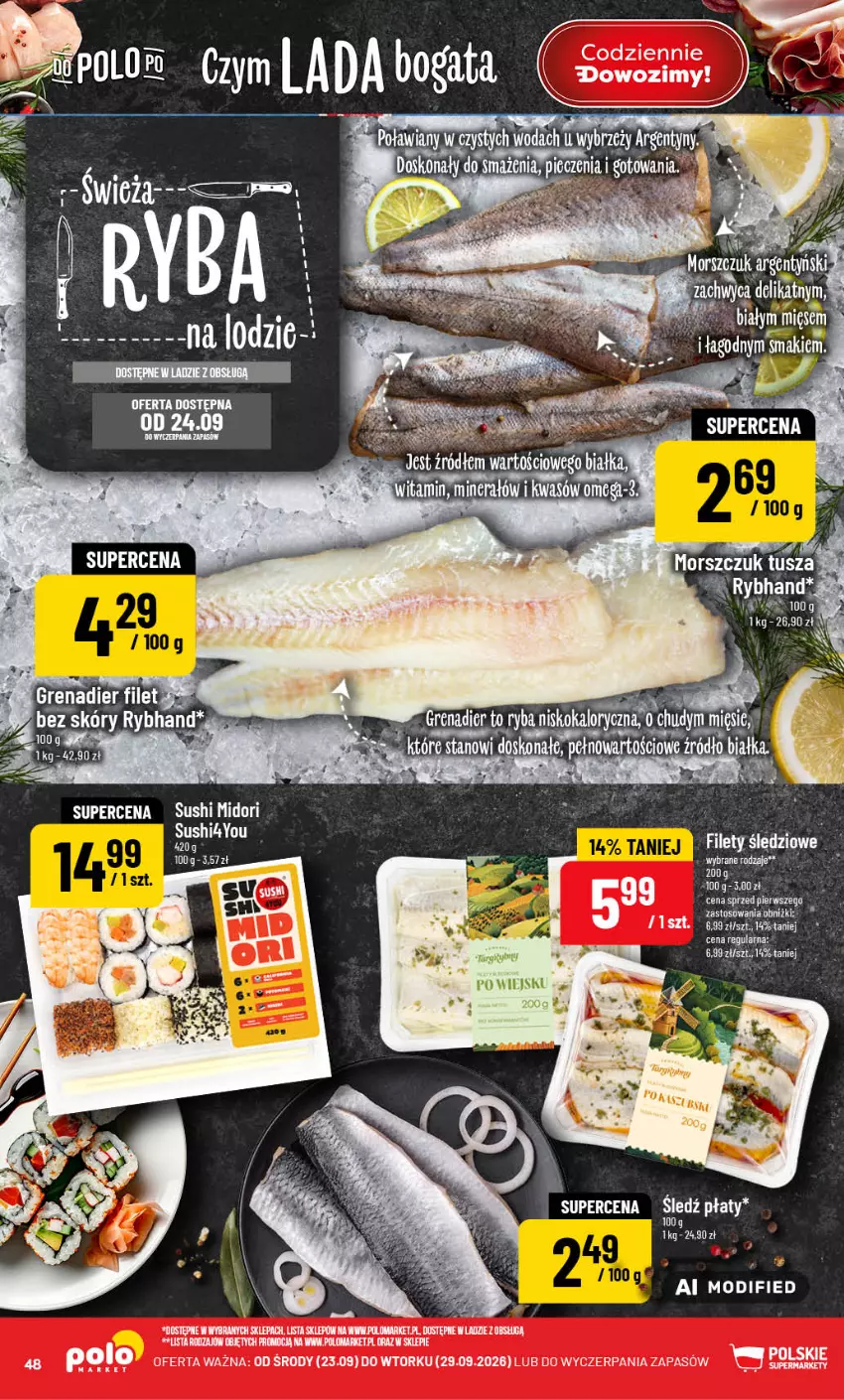 Gazetka promocyjna PoloMarket - Gazetka POLOmarket - ważna 23.09 do 29.09.2026 - strona 48 - produkty: Fa, Grenadier, Sushi