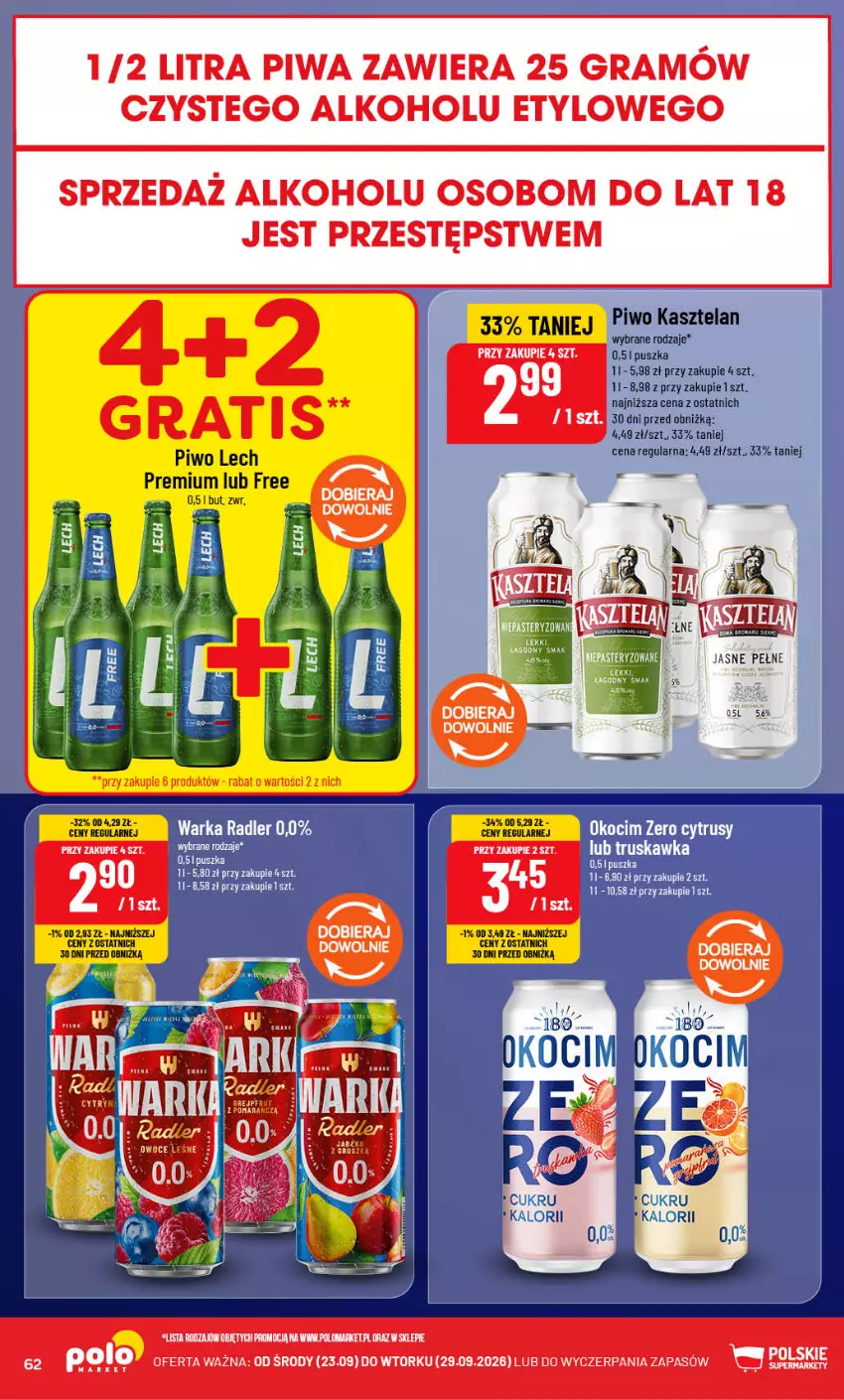 Gazetka promocyjna PoloMarket - Gazetka POLOmarket - ważna 23.09 do 29.09.2026 - strona 62 - produkty: Gra, Kasztelan, Piwa, Piwo