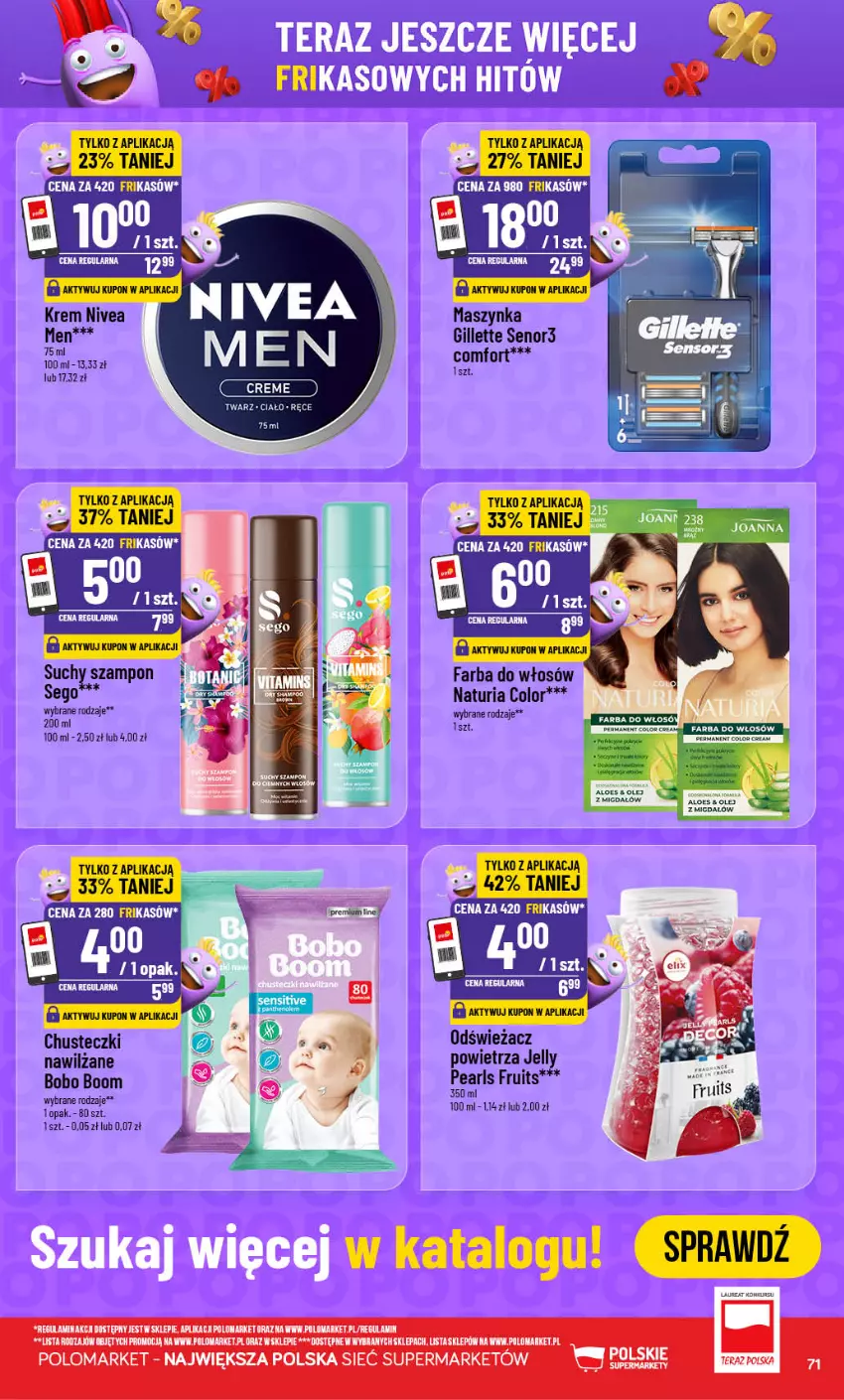 Gazetka promocyjna PoloMarket - Gazetka POLOmarket - ważna 23.09 do 29.09.2026 - strona 71 - produkty: Chusteczki, Fa, Farba do włosów, Gillette, Laur, Maszynka, Nivea, Nivea Men, Odświeżacz powietrza, Szampon, Szynka