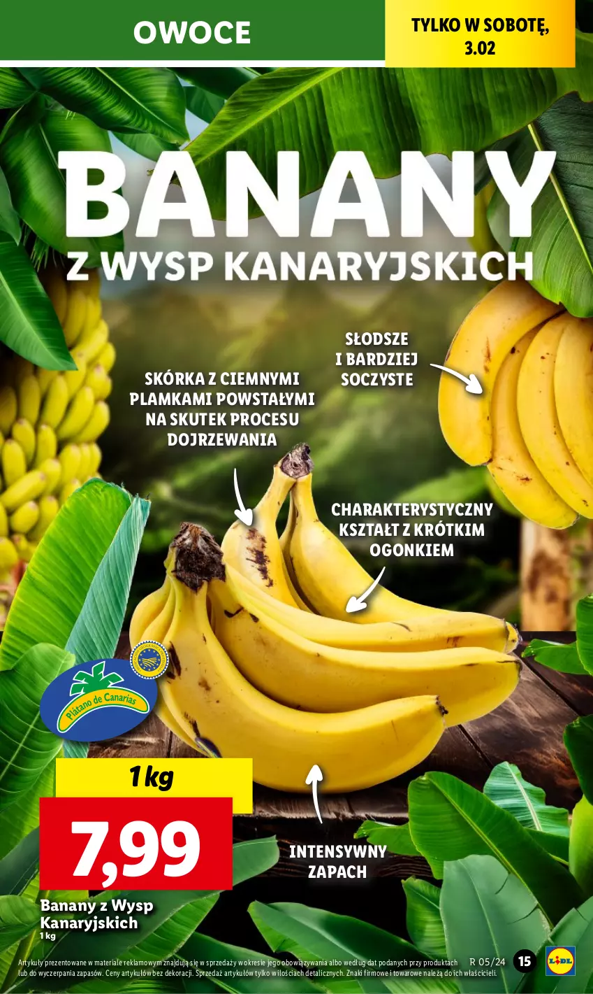 Gazetka promocyjna Lidl - GAZETKA - ważna 01.02 do 03.02.2024 - strona 17 - produkty: Banany, Owoce