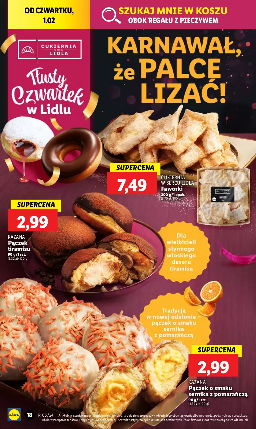 Gazetka promocyjna Lidl - GAZETKA - ważna 01.02 do 03.02.2024 - strona 20 - produkty: Cukier, Fa, Faworki, Kosz, Pączek, Piec, Regał, Ser