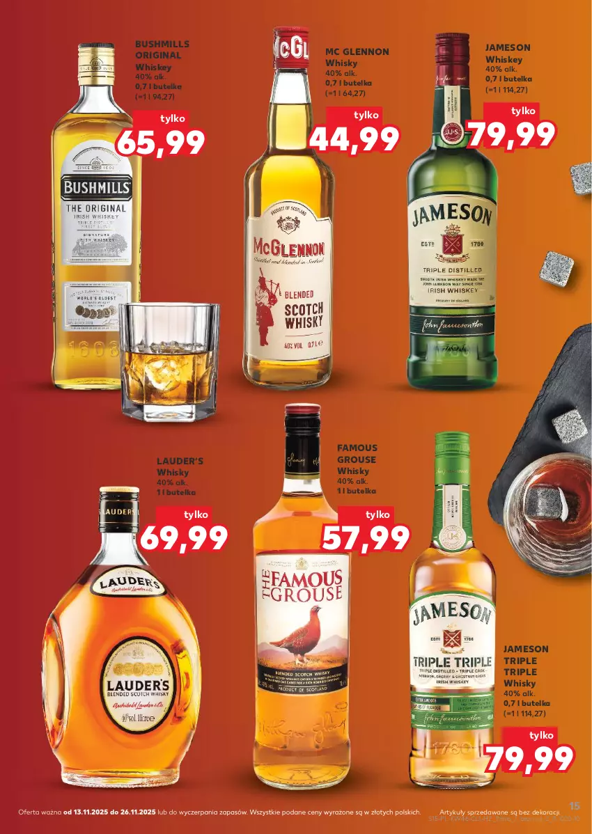 Gazetka promocyjna Kaufland - Barek Kauflandu - ważna 13.11 do 26.11.2025 - strona 15 - produkty: Bushmills, Fa, Gin, Jameson, Whiskey, Whisky