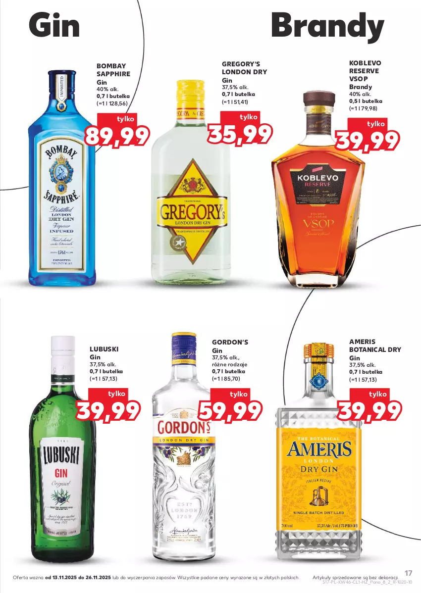 Gazetka promocyjna Kaufland - Barek Kauflandu - ważna 13.11 do 26.11.2025 - strona 17 - produkty: Brandy, Gin, Ser