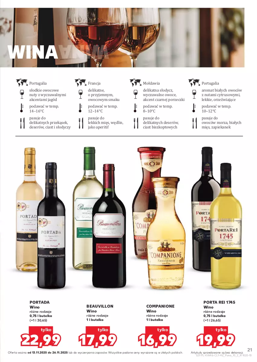 Gazetka promocyjna Kaufland - Barek Kauflandu - ważna 13.11 do 26.11.2025 - strona 21 - produkty: AniOne, Deser, Nuty, Owoce, Por, Portada, Ser, Wino