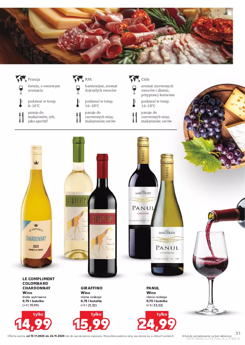 Gazetka promocyjna Kaufland - Barek Kauflandu - ważna 13.11 do 26.11.2025 - strona 31 - produkty: Chardonnay, Dżem, Makaron, Przyprawy, Ser, Wino, Wino białe