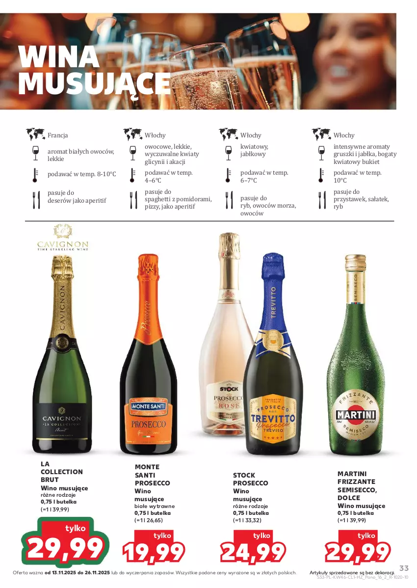 Gazetka promocyjna Kaufland - Barek Kauflandu - ważna 13.11 do 26.11.2025 - strona 33 - produkty: Bukiet, Deser, Gruszki, Jabłka, Martini, Monte, Monte Santi, Mus, Prosecco, Sałat, Ser, Spaghetti, Stock, Wino, Wino musujące