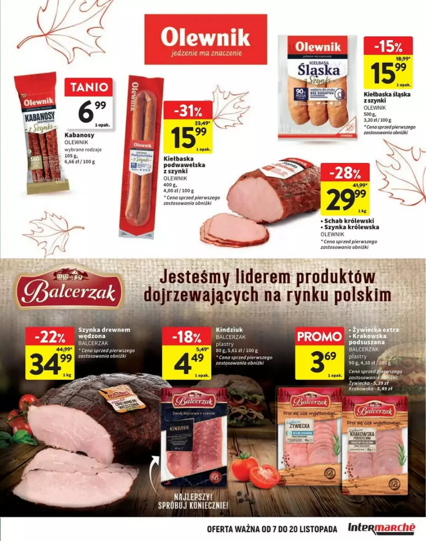 Gazetka promocyjna Intermarche - ważna 07.11 do 20.11.2024 - strona 5 - produkty: Fa, Kabanos, Kindziuk, Królewski, Olewnik, Szynka, Szynka Królewska, Top, Wawel