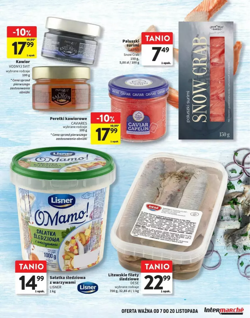 Gazetka promocyjna Intermarche - ważna 07.11 do 20.11.2024 - strona 7 - produkty: Kawior, Lisner, Sałat, Sałatka, Surimi, Top, Warzywa