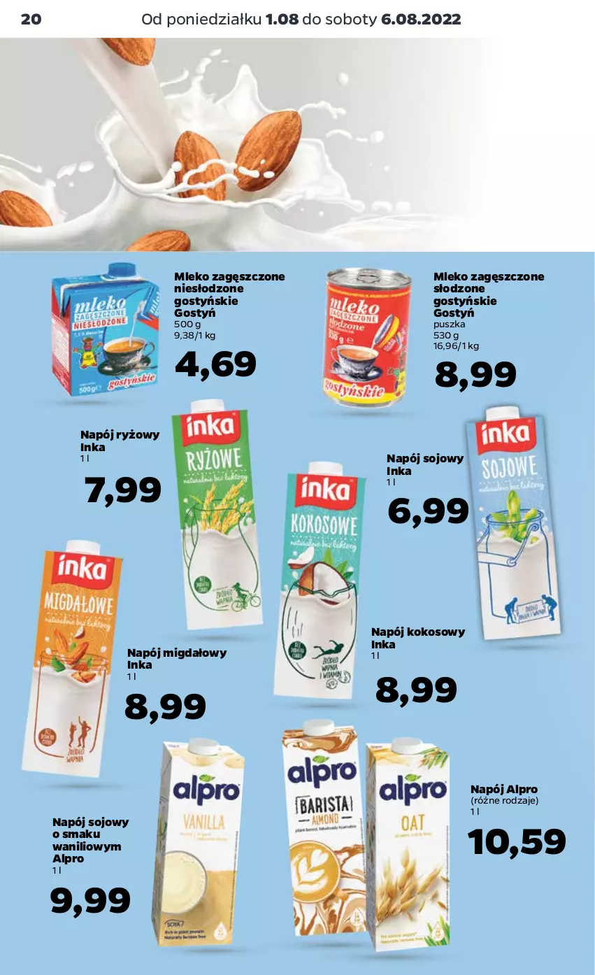 Gazetka promocyjna Netto - Artykuły spożywcze - ważna 01.08 do 06.08.2022 - strona 20 - produkty: Alpro, Inka, Kokos, Mleko, Mleko zagęszczone, Napój, Ryż