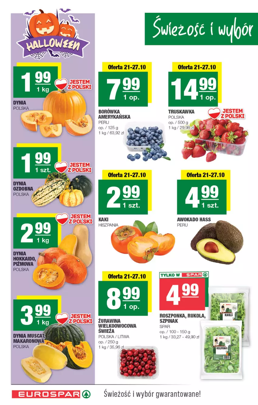 Gazetka promocyjna Spar - EuroSpar - ważna 21.10 do 01.11.2026 - strona 2 - produkty: Borówka, Kaki, Roszponka, Rukola, Szpinak