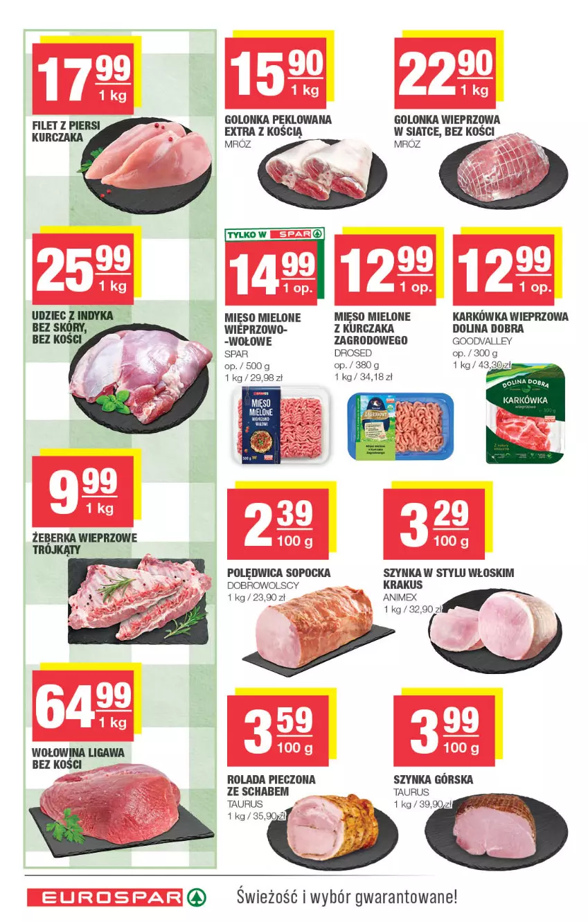 Gazetka promocyjna Spar - EuroSpar - ważna 21.10 do 01.11.2026 - strona 6 - produkty: Filet z piersi kurczaka, Golonka wieprzowa, Karkówka wieprzowa, Krakus, Kurczak, Mięso, Mięso mielone, Piec, Polędwica, Rolada, Szynka, Udziec z indyka, Wołowina