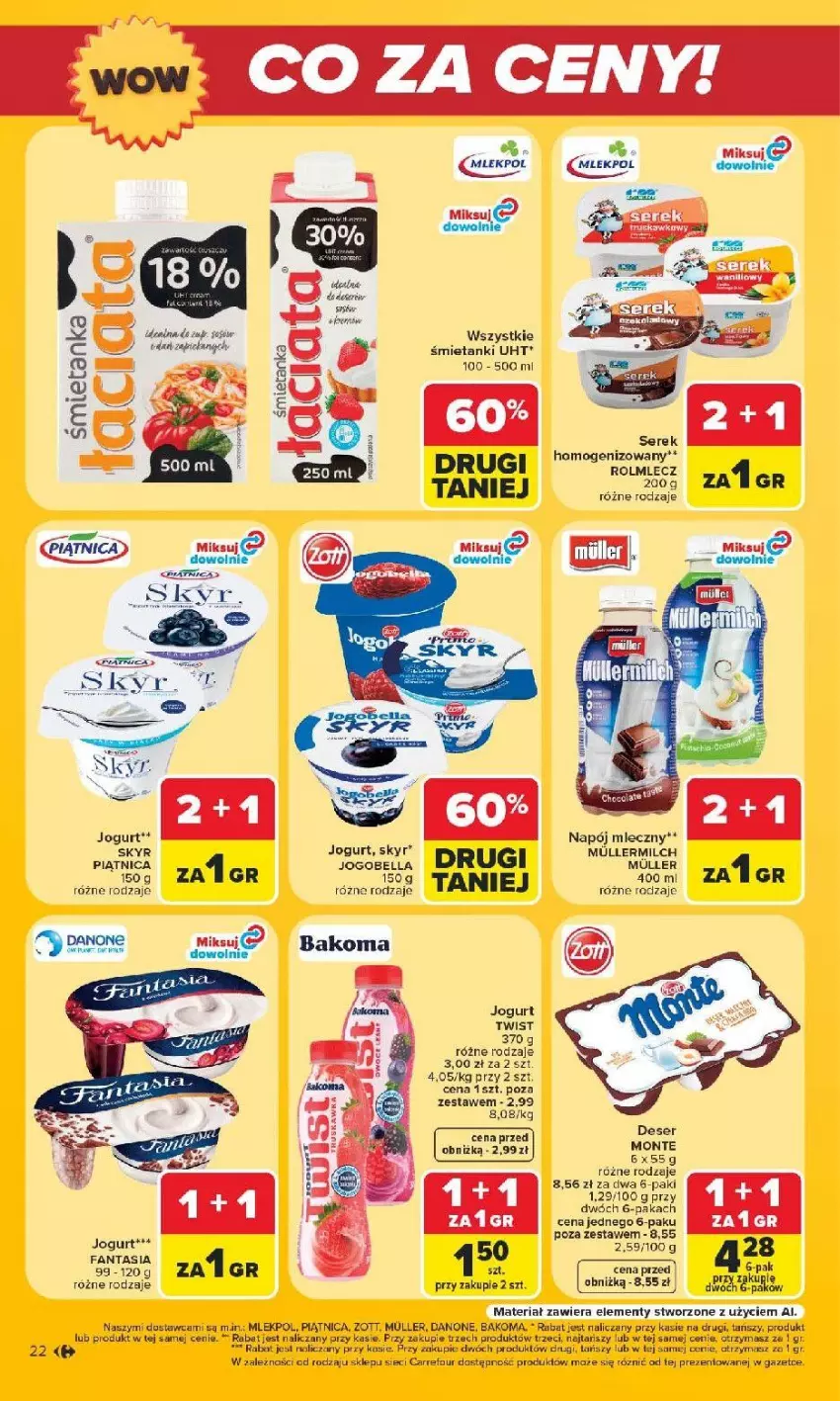 Gazetka promocyjna Carrefour - Gazetka Carrefour Arkadia w SUMIE Zmieniliśmy się dla Ciebie - ważna 24.08 do 30.08.2026 - strona 22 - produkty: AEG, Bakoma, Beko, Bell, Bella, Danone, Deser, Fa, Fanta, Gra, Jogobella, Jogurt, Monte, Napój, Napój mleczny, Piątnica, Ser, Zott