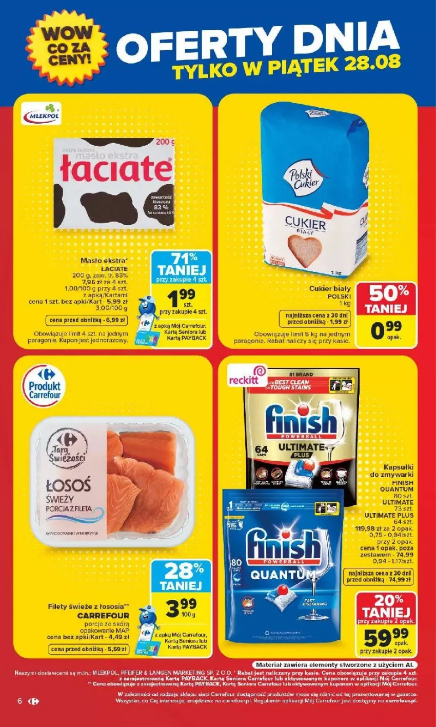 Gazetka promocyjna Carrefour - Gazetka Carrefour Arkadia w SUMIE Zmieniliśmy się dla Ciebie - ważna 24.08 do 30.08.2026 - strona 6 - produkty: Cukier, Fa, Feta, Finish, Masło, Por, Sos, Zmywarki