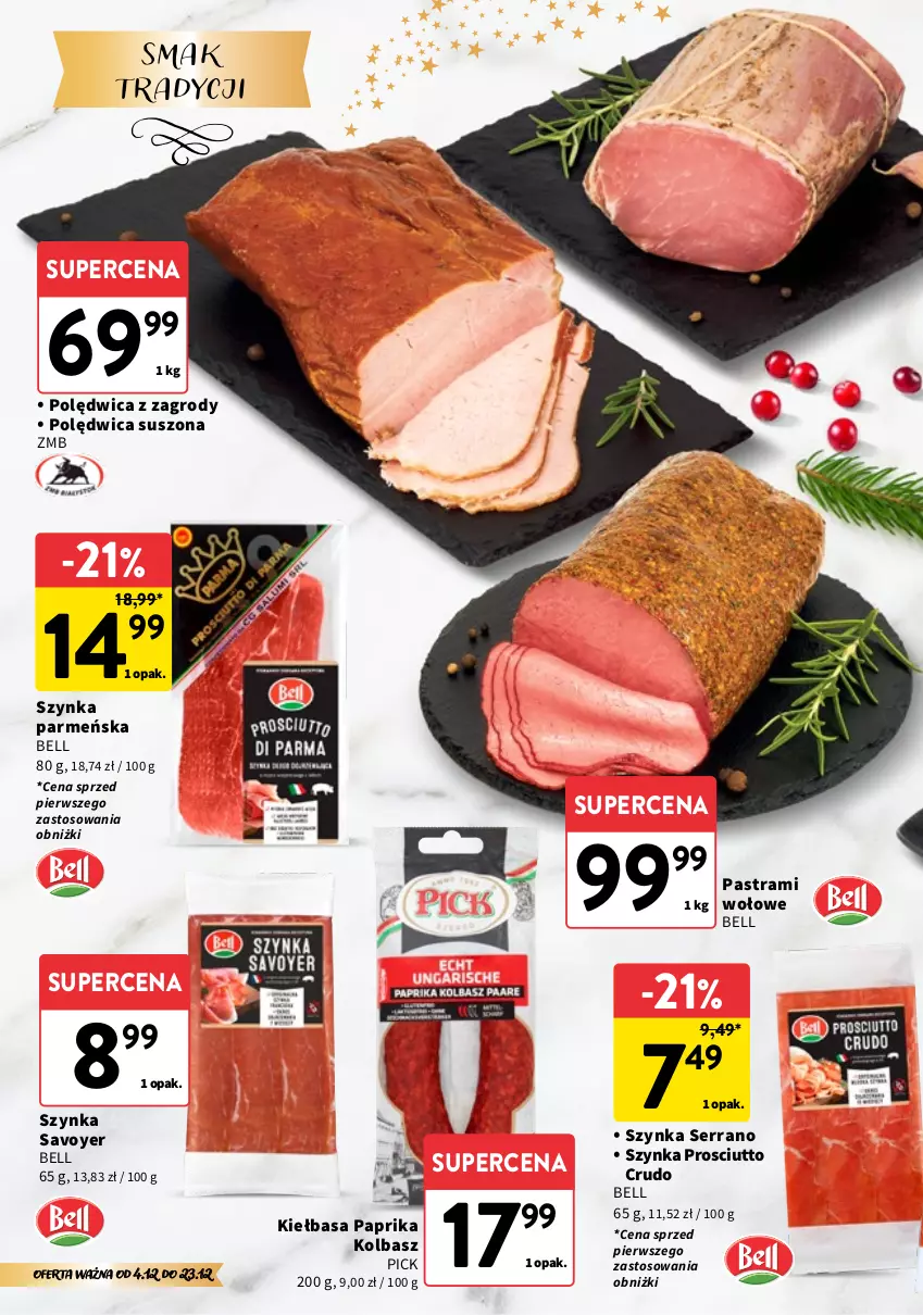 Gazetka promocyjna Intermarche - Katalog Świąteczne Delikatesy - ważna 04.12 do 23.12.2025 - strona 2 - produkty: Bell, Kiełbasa, Polędwica, Prosciutto, Ser, Szynka