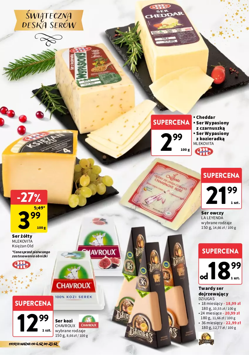 Gazetka promocyjna Intermarche - Katalog Świąteczne Delikatesy - ważna 04.12 do 23.12.2025 - strona 4 - produkty: Cheddar, Deska serów, Mleko, Mlekovita, Ser, Ser kozi, Ser owczy
