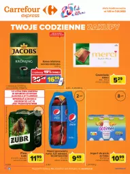 Gazetka promocyjna Carrefour - Gazetka Express - Gazetka - ważna od 07.03 do 07.03.2022 - strona 2 - produkty: Piwa, Piwo, Gra, 7up, Jogurt, Mirinda, Kawa mielona, Kawa, Actimel, Jacobs Krönung, Pepsi, Czekolada, Napój gazowany, Jacobs, Napój, Merci