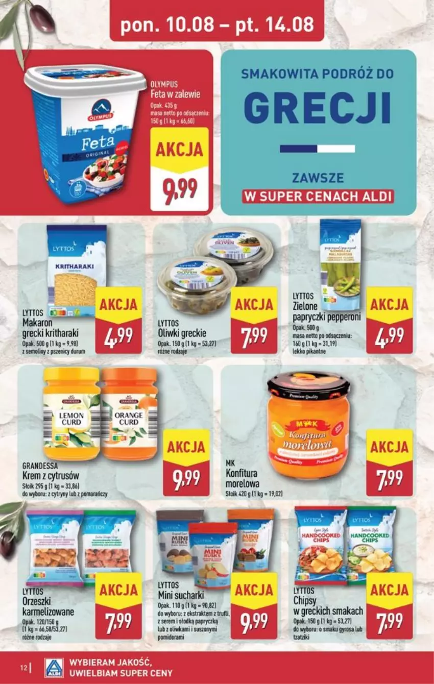 Gazetka promocyjna Aldi - Pełna oferta - ważna 10.08 do 14.08.2026 - strona 12 - produkty: Cytryny, Konfitura, LG, Maliny, Oliwki, Orzeszki, Rum, Ser