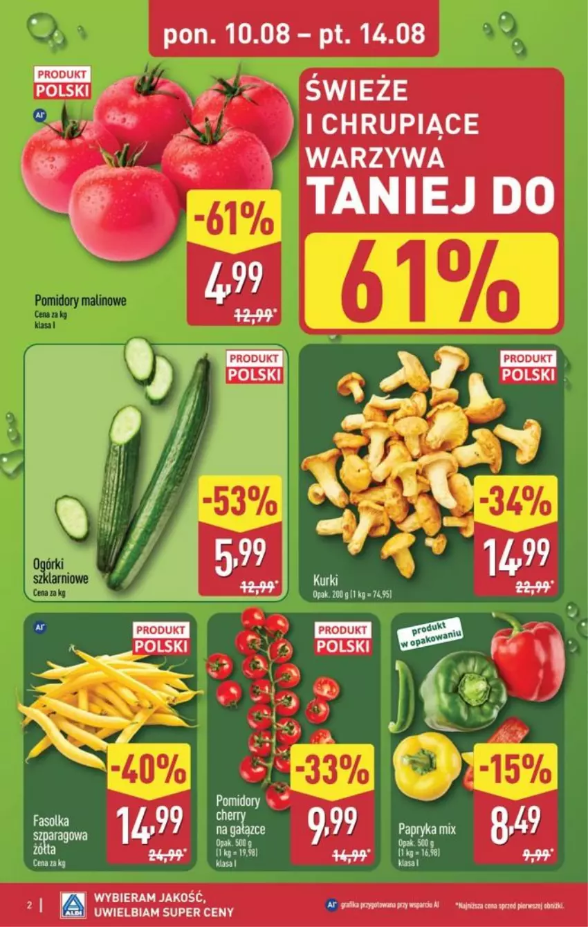 Gazetka promocyjna Aldi - Pełna oferta - ważna 10.08 do 14.08.2026 - strona 2 - produkty: Mus, Pomidory, Warzywa