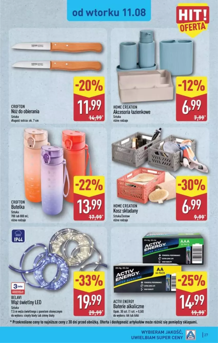 Gazetka promocyjna Aldi - Pełna oferta - ważna 10.08 do 14.08.2026 - strona 27 - produkty: Baterie alkaliczne, Kosz