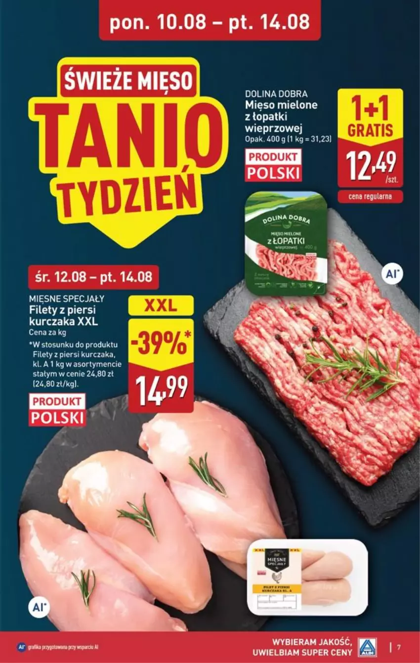 Gazetka promocyjna Aldi - Pełna oferta - ważna 10.08 do 14.08.2026 - strona 7 - produkty: Kurczak, Mięsne specjały, Mięso, Mięso mielone