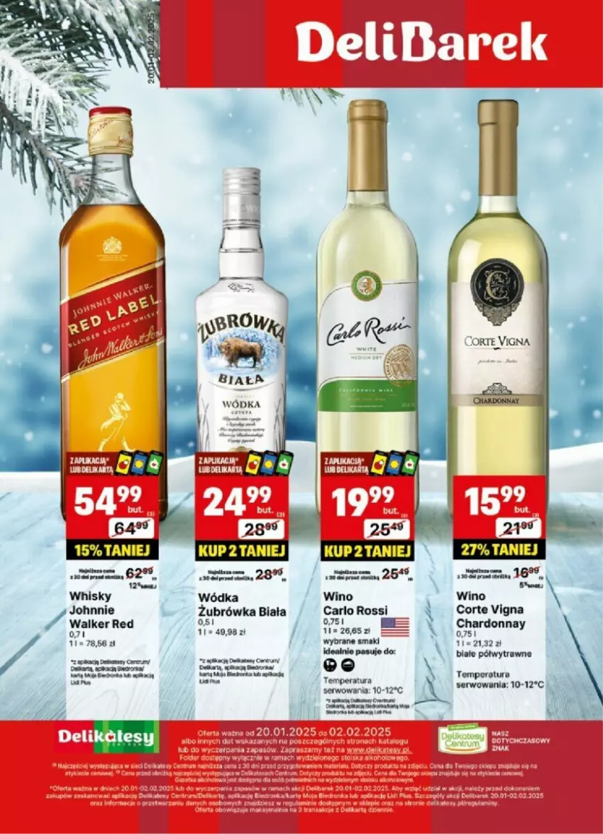 Gazetka promocyjna Delikatesy Centrum - ważna 20.01 do 02.02.2025 - strona 1 - produkty: Chardonnay, Ser, Whisky, Wino, Wódka