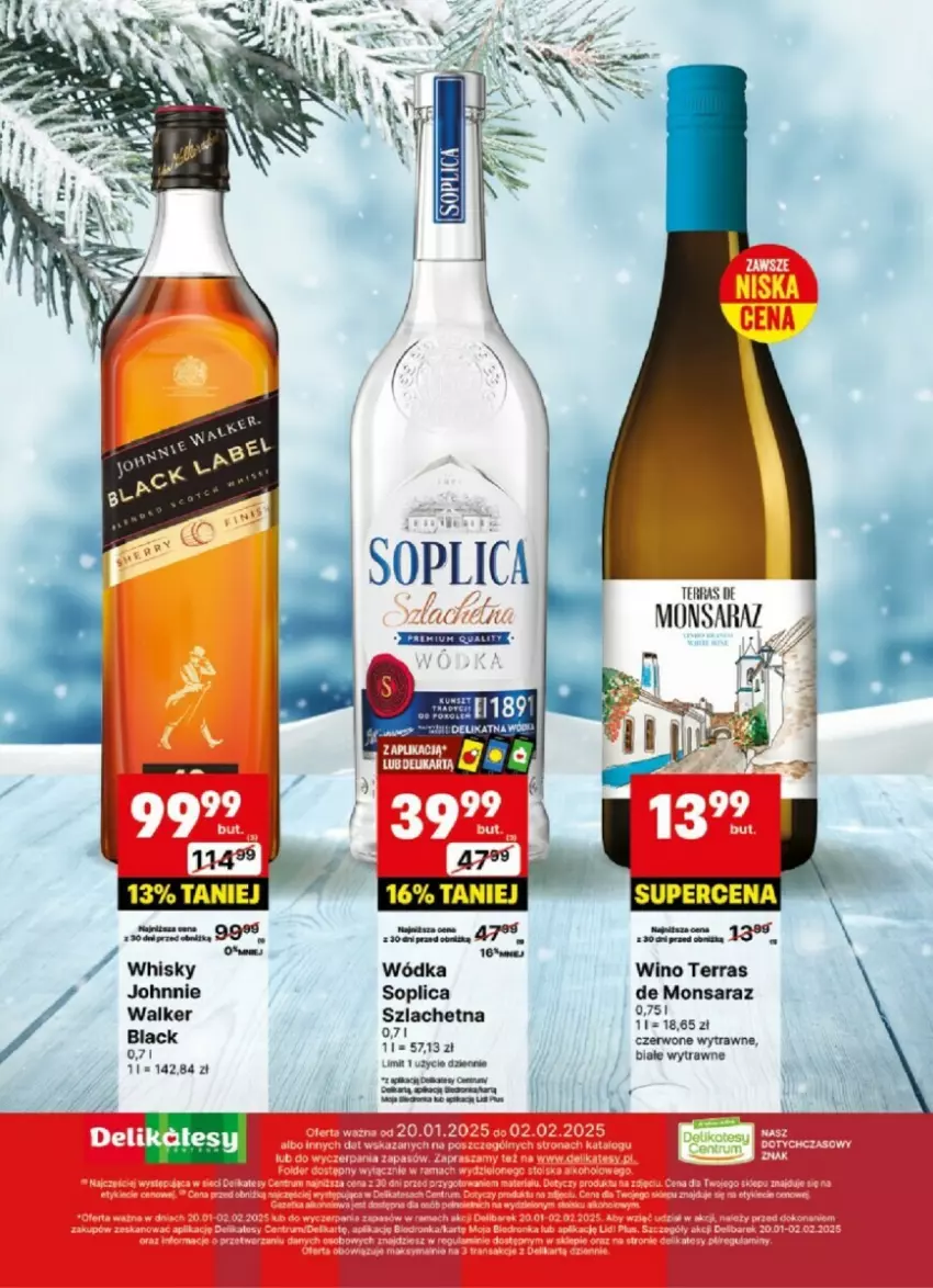 Gazetka promocyjna Delikatesy Centrum - ważna 20.01 do 02.02.2025 - strona 13 - produkty: Johnnie Walker, Lack, Soplica, Whisky, Wino