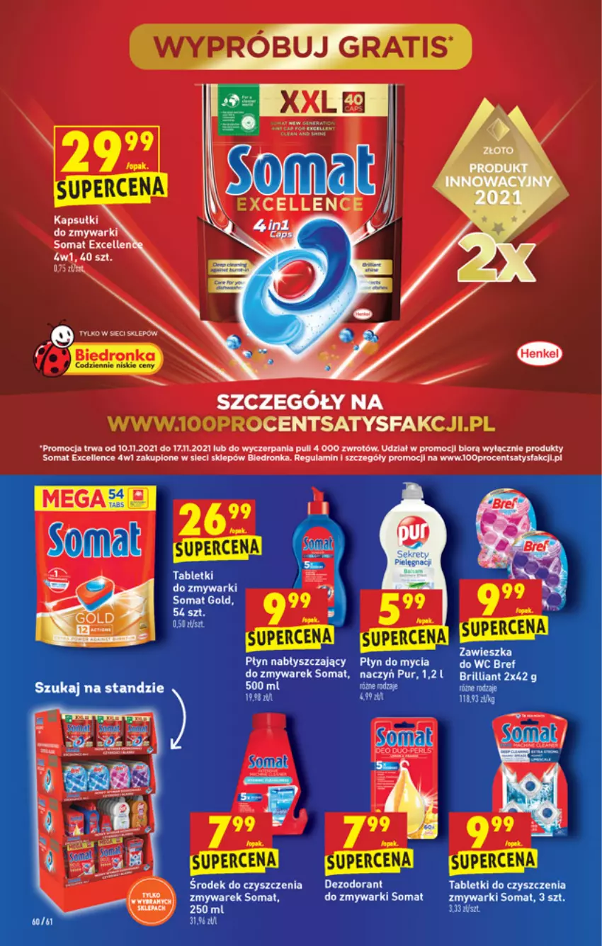 Gazetka promocyjna Biedronka - W tym tygodniu - ważna 10.11 do 17.11.2021 - strona 60 - produkty: Dezodorant, Fa, Gra, Płyn do mycia, Płyn nabłyszczający, Pur, Somat, Somat gold, Tablet, Tabletki do zmywarki, Zmywarki